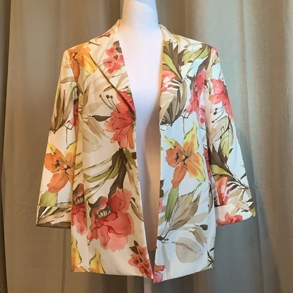 NWOT - Alfred Dunner Buttonless Floral Blazer Size 12 - NWOT - Picture 8 of 16